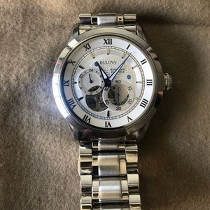 Bulova automatic open face watch